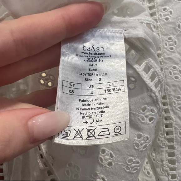 Ba$sh Paris White Longsleeve Blouse - Picture 9 of 9